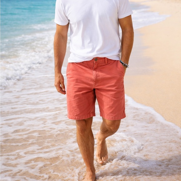 Vineyard Vines Other - Vineyard Vines Men’s Coral Flat Front Shorts Size 35 Cotton Stretch Preppy